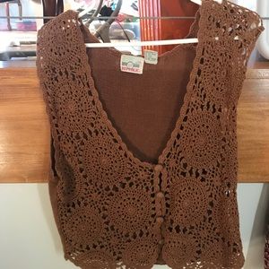 Brown crocheted vest